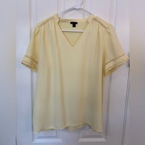 Ann Taylor- Elegant Yellow V-Neck Women's Top